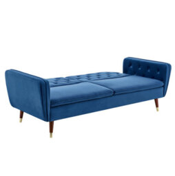 Bravich Victoria Sofa Bed 3 Seater Velvet Click Clack - Dark Blue - thumbnail 9