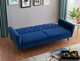 Bravich Victoria Sofa Bed 3 Seater Velvet Click Clack - Dark Blue - thumbnail 5
