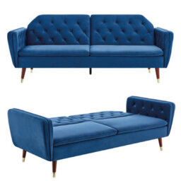 Bravich Victoria Sofa Bed 3 Seater Velvet Click Clack - Dark Blue - thumbnail 6