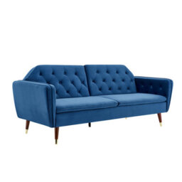 Bravich Victoria Sofa Bed 3 Seater Velvet Click Clack - Dark Blue - thumbnail 3