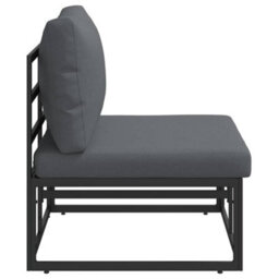 Walplus Outdoor Furniture With Cushion With Pillow Black Aluminium - thumbnail 6