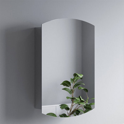Affine Bathroom Single Door Mirror Stainless Steel Square Edge Modern Cabinet 400X600mm - image 1