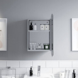 Affine Bathroom Single Door Mirror Stainless Steel Square Edge Modern Cabinet 400X600mm - thumbnail 5