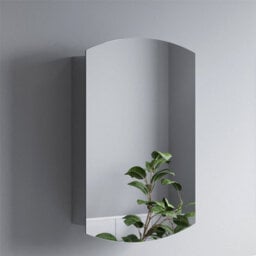 Aveli Bathroom Single Door Mirror Stainless Steel Square Edge Modern Cabinet 400X600mm