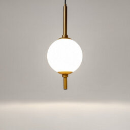 Luminosa Lighting Luminosa The Sixth Sense Modern Globe Pendant Ceiling Light Brass 3000K 500Lm White Shade - thumbnail 4