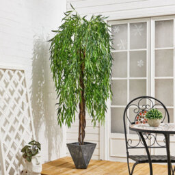 Living And Home Artificial Plant Lifelike Willow Tree Indoor Plant Garden Decoration In Black Pot 180 Cm - thumbnail 2