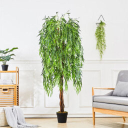 Living And Home Artificial Plant Lifelike Willow Tree Indoor Plant Garden Decoration In Black Pot 180 Cm - thumbnail 1