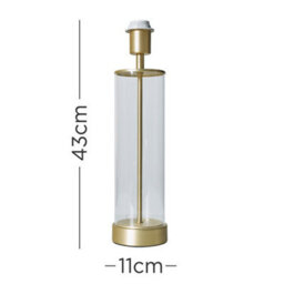 Valuelights Balan Contemporary Matt Gold And Clear Tube Table Lamp Base - thumbnail 5
