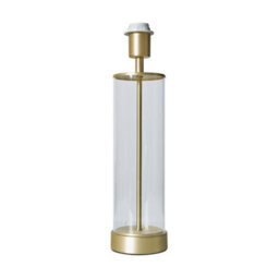 Valuelights Balan Contemporary Matt Gold And Clear Tube Table Lamp Base - thumbnail 1