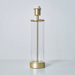 Valuelights Balan Contemporary Matt Gold And Clear Tube Table Lamp Base - thumbnail 2
