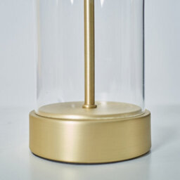 Valuelights Balan Contemporary Matt Gold And Clear Tube Table Lamp Base - thumbnail 4
