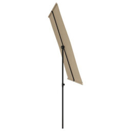 Berkfield Outdoor Parasol With Aluminium Pole 2X1.5 M Taupe - thumbnail 4