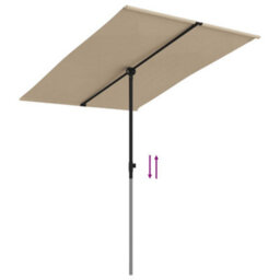 Berkfield Outdoor Parasol With Aluminium Pole 2X1.5 M Taupe - thumbnail 6