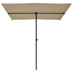 Berkfield Outdoor Parasol With Aluminium Pole 2X1.5 M Taupe - thumbnail 3