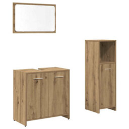 Berkfield 3 Piece Bathroom Furniture Set Artisan Oak Engineered Wood - thumbnail 2