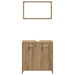 Berkfield 3 Piece Bathroom Furniture Set Artisan Oak Engineered Wood - thumbnail 5