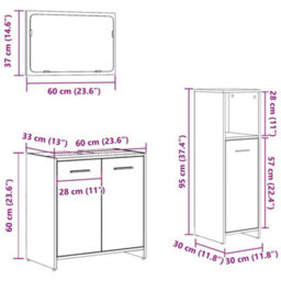 Berkfield 3 Piece Bathroom Furniture Set Artisan Oak Engineered Wood - thumbnail 9