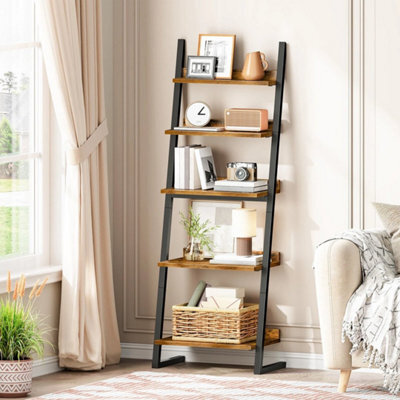 5Tier Ladder Shelf Bookcase Bookshelf Corner Storage Shelf Display Organizer - image 1