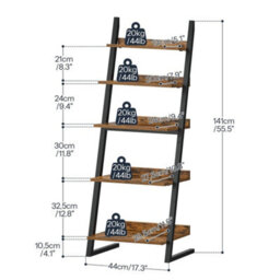 5Tier Ladder Shelf Bookcase Bookshelf Corner Storage Shelf Display Organizer - thumbnail 2