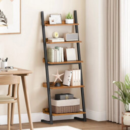 5Tier Ladder Shelf Bookcase Bookshelf Corner Storage Shelf Display Organizer - thumbnail 3