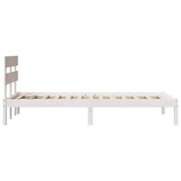 Berkfield Minimalist Bed Frame With Headboard White 75X190 Cm Solid Wood Pine - thumbnail 6
