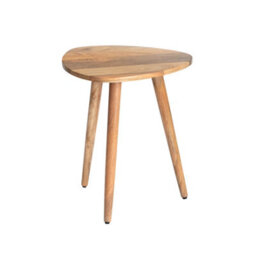 MH London Tora Triangle Solid Wood Side Table Living Room Side Table Bedside Natural Wooden End Table - thumbnail 4