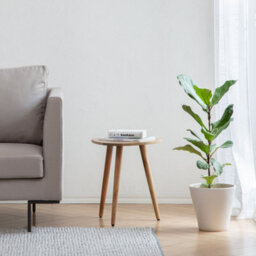 MH London Tora Triangle Solid Wood Side Table Living Room Side Table Bedside Natural Wooden End Table - thumbnail 2
