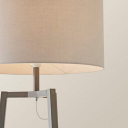 Valuelights Hiru Grey 3 Tier Shelf Floor Lamp With Grey Drum Shade And Bulb - thumbnail 5