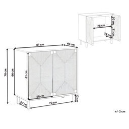 Wyld And Coco Bohonest 2-Door Sideboard 80Cm Light Brown With Paper Rope Front - thumbnail 4