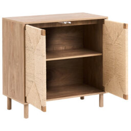 Wyld And Coco Bohonest 2-Door Sideboard 80Cm Light Brown With Paper Rope Front - thumbnail 6