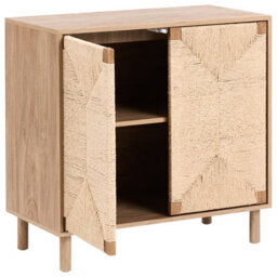 Wyld And Coco Bohonest 2-Door Sideboard 80Cm Light Brown With Paper Rope Front - thumbnail 5