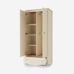 Arte Mia Sand Beige And Oak Vincenza 2 Door Wardrobe 850 X 510 X 1860mm - thumbnail 3