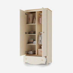 Arte Mia Sand Beige And Oak Vincenza 2 Door Wardrobe 850 X 510 X 1860mm - thumbnail 2