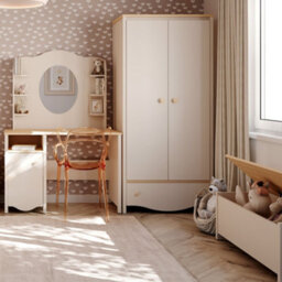 Arte Mia Sand Beige And Oak Vincenza 2 Door Wardrobe 850 X 510 X 1860mm - thumbnail 4