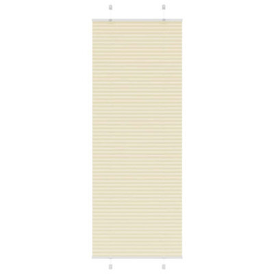 Berkfield Pleated Blind Cream 80X200 Cm Fabric Width 79.4 Cm Polyester - image 1