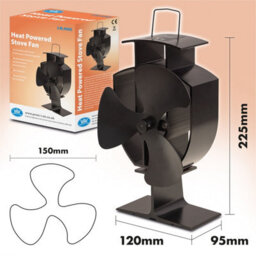 St Helens Home & Garden Prem-I-Air Heat Powered 3 Blade Stove Fan Thermometer. - thumbnail 3