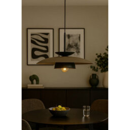 Luminosa Lighting Luminosa Zenya Dome Pendant Ceiling Light Brown, Black 1X E27 - thumbnail 2