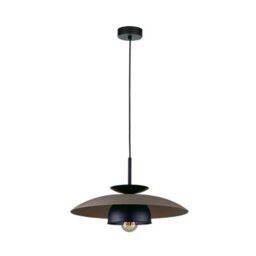 Luminosa Lighting Luminosa Zenya Dome Pendant Ceiling Light Brown, Black 1X E27 - thumbnail 1