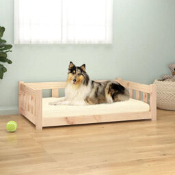 Berkfield Dog Bed 95.5X65.5X28 Cm Solid Wood Pine - thumbnail 1