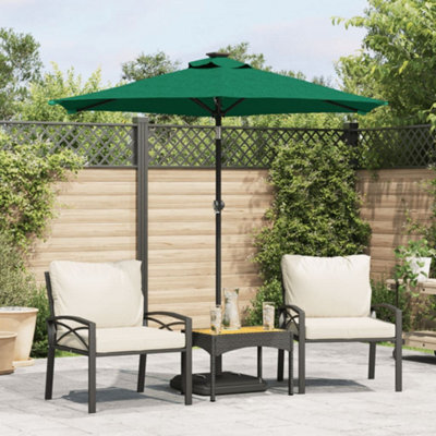 Berkfield Garden Parasol With Steel Pole Green 225X225X212 Cm - image 1