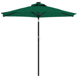 Berkfield Garden Parasol With Steel Pole Green 225X225X212 Cm - thumbnail 3