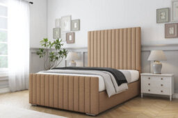 "Sloomy Madison Latte Dumfries Bed Frame With Mattress With 50"" Upholstered Headboard 4'6 Double" - thumbnail 2