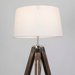 Valuelights Clipper Modern Distressed Wood And Silver Chrome Tripod Floor Lamp With White Shade - thumbnail 3