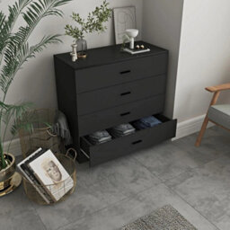 Contemporary Black Chest Of Drawers - 4 Drawer Design For Modern Bedrooms - thumbnail 4