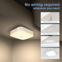 Amorly Rechargeable Motion Sensor Closet Light, 3000K Warm White, Motion Sensored Activated, Use For Hallway, Stairs, Pantry, Bathroom - thumbnail 6