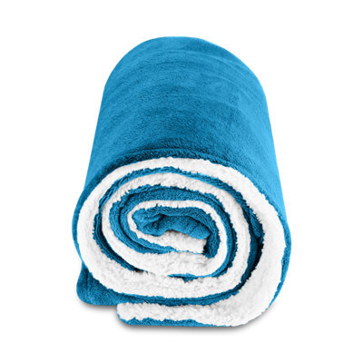Ameha Sherpa Fleece Blanket Soft Thick Plush Warm & Reversible Throw Single Teal Size 130X150Cm - image 1