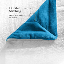 Ameha Sherpa Fleece Blanket Soft Thick Plush Warm & Reversible Throw Single Teal Size 130X150Cm - thumbnail 8
