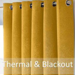 Luxury Living Chenille Blackout Ring Top Eyelet Curtains 168Cm X 183Cm Ochre - thumbnail 3