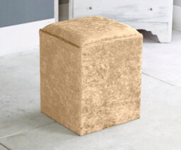 Slumbre Victoria Crushed Velvet Square Foot Stool Pouffe -  Gold