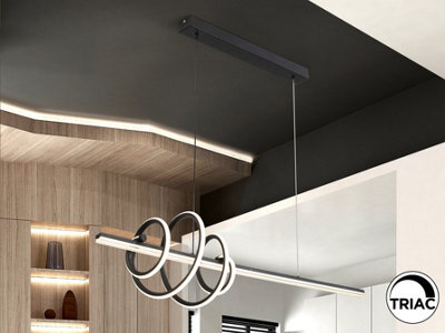 Luminosa Lighting Luminosa Tornado Bar Pendant Ceiling Light Black Led 3000K - Uk Stock - image 1